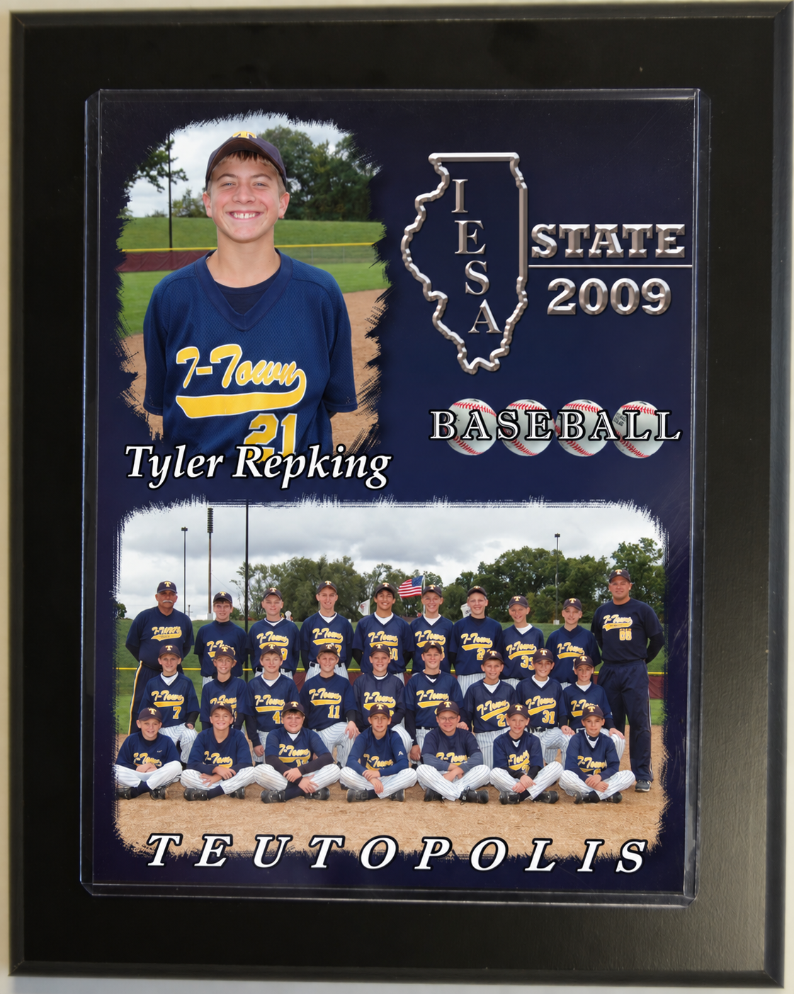 Baseball memory mate plaque photography sample