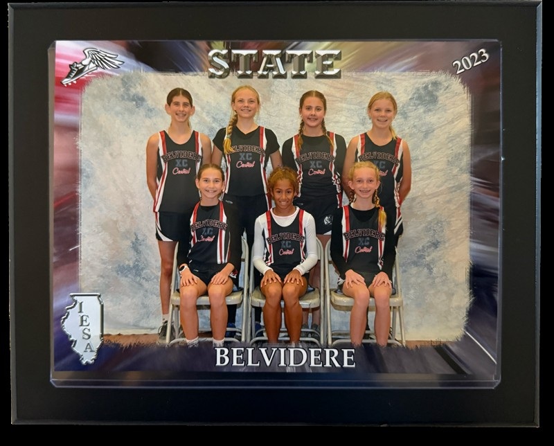 Cross Country STATE photo plaque sample